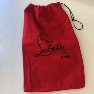 Christian Louboutin Red Cotton Flannel Shoe Dust Bag Storage Travel Bag$22